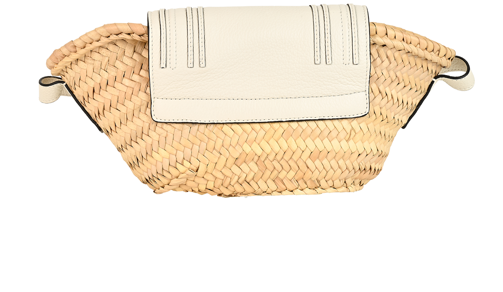 Mini Marcie Basket Bag, &pound;195, Handbags, White, Raffia, Back view